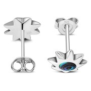 Abalone Shell Sun Stud Silver Earrings, e316